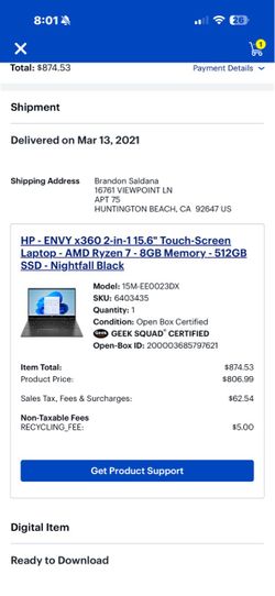 HP - ENVY x360 2-in-1 15.6" Touch-Screen Laptop - AMD Ryzen 7 - 8GB Memory - 512GB SSD - Nightfall Black
