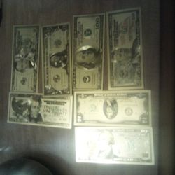 24 K Gold Plated Dollar Bills