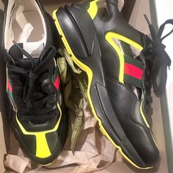 Authentic GUCCI RYTHONS CUT BLACK MEN’S  SHOES SIZE 12