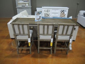 Intercon Drake Occasional Sofa Bar Table - Two-Toned Rustic White Base With French Oak Top | Couch | Living Room Couch