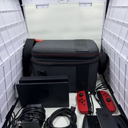 Nintendo Switch Mario Red Limited Edition Bundle 256GB SD Extra Controllers Bag