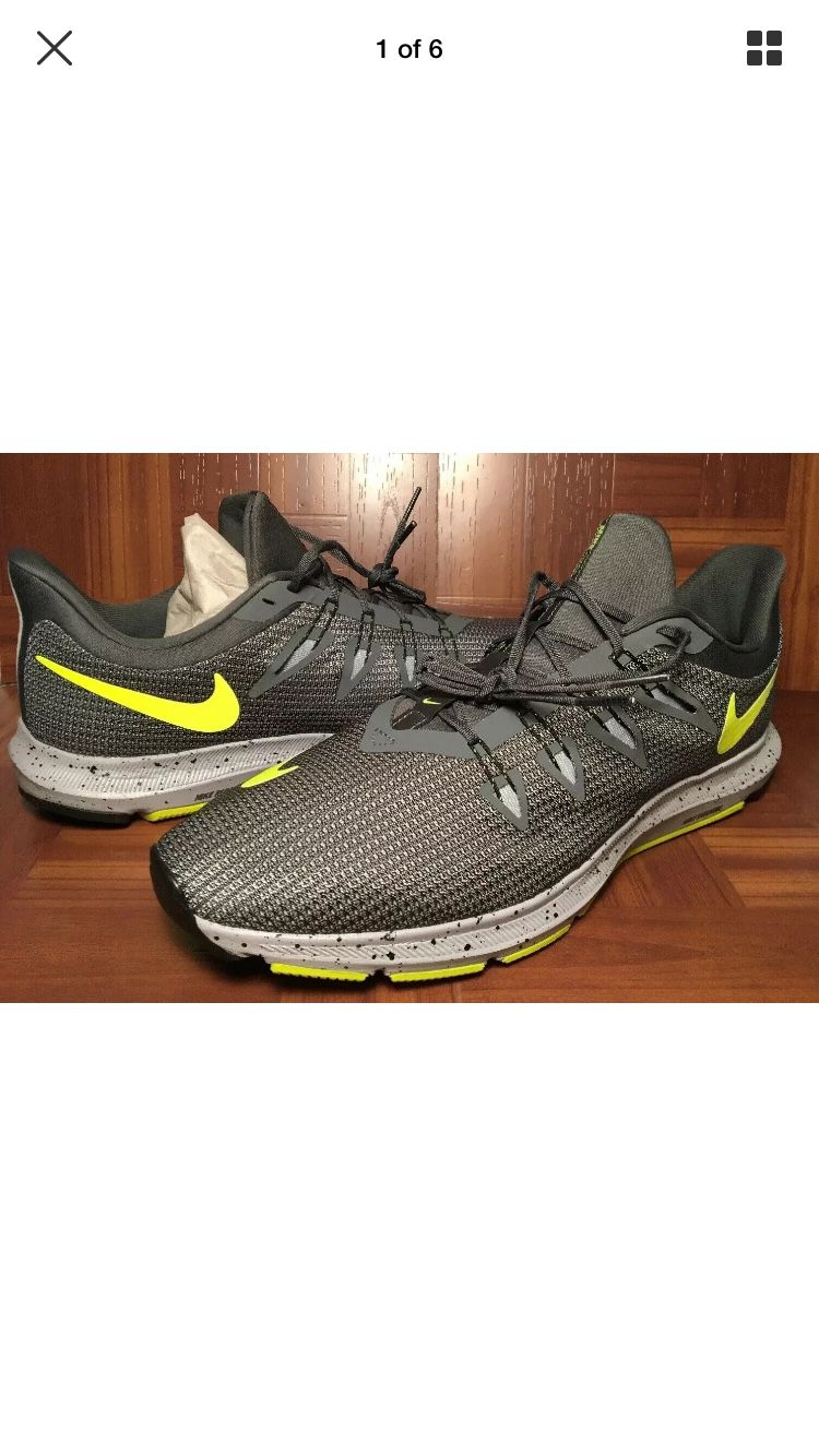 Nike Quest SE Gray/Yellow Running Shoes Size 13 New!!