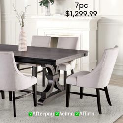 NEW TRANSITIONAL 7PC DINING SET AVAILABLE NOW!