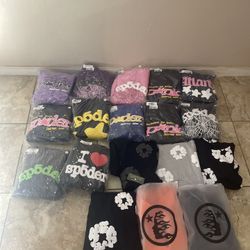 Sp5der Hellstar Denim Tears All Brand New Sizes Small Medium Large 