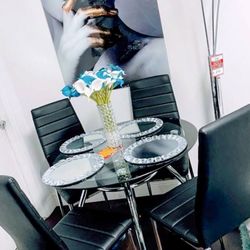 New DINING ROOM SETS CHAIRS WITH DINING TABLE GLASS TABLE 