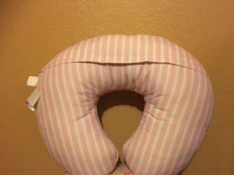 Boppy w/ pink & white cover