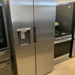 Midea 36”side By Side Door Refrigerator Stainless Steel Working Perfectly 4 Months Warranty 