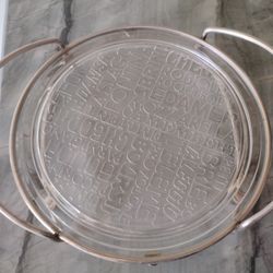 Vintage Cheese Glass Board/Stand