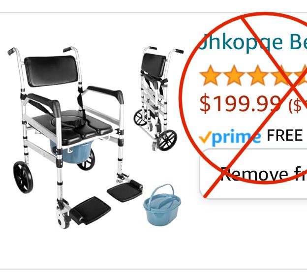 New! Bedside Commodes for Seniors with Padded Seat & Flip-Up Removable Footrests,4 in 1 Shower Chair with Wheels,Waterproof Rolling Shower Chair