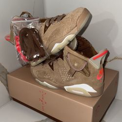Air Jordan 6 Travis Scott British Khaki Size 6Y / 7.5W