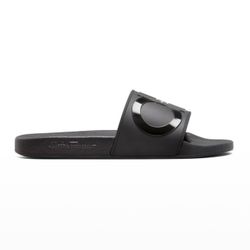 Salvatore Ferragamo Men’s Logo Slide Sandals Black Rubber US 9 M NIB