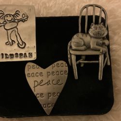 Vintage Silver Tone Brooches and Pin(JJ and Sandra Maglanen)