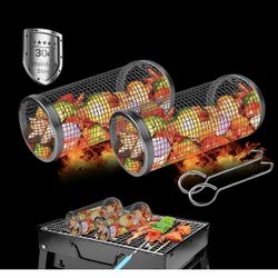 Brand New 2 PCs Rolling Grill Baskets(Discount On Bundle Items)