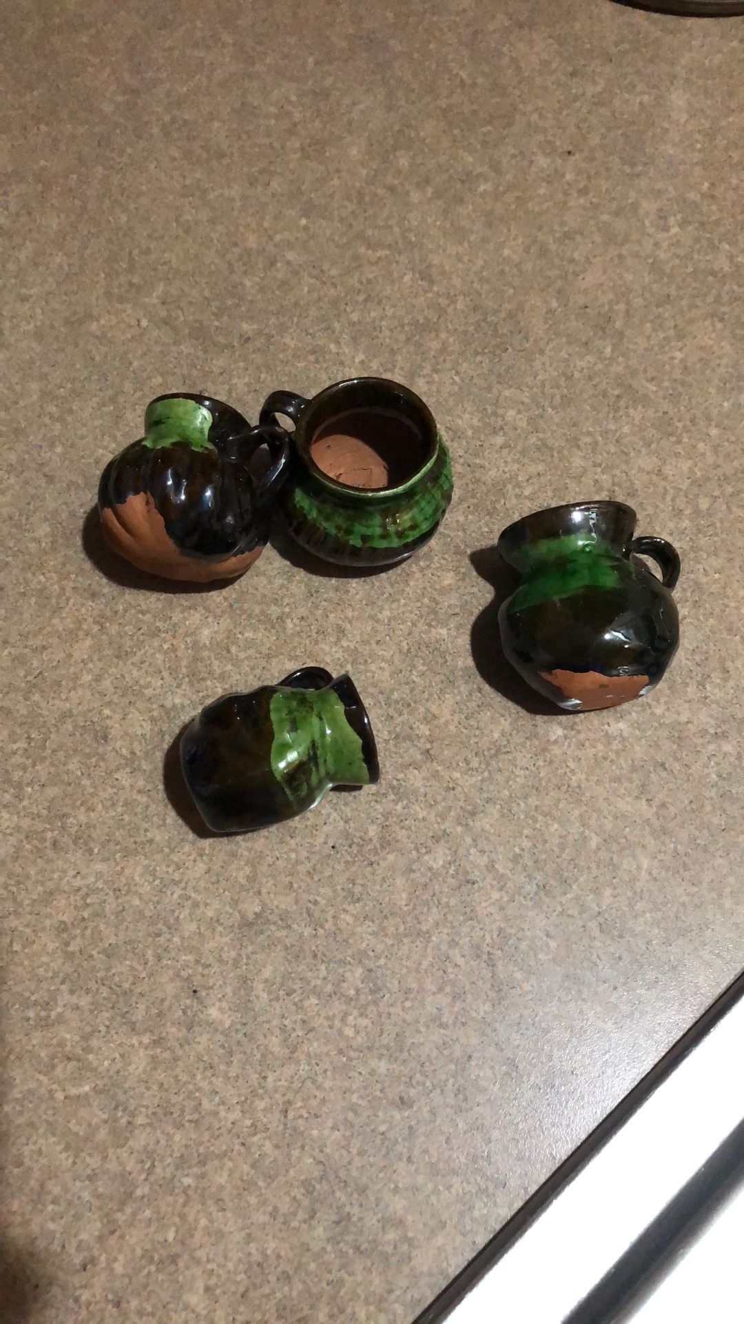 4 Piece Clay Pottery - Vintage 