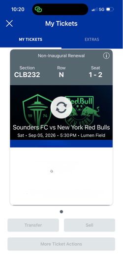 Sounders tickets 9/05
