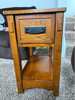 Solid wood end table