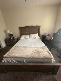 Rustic Wood Queen Bed Frame
