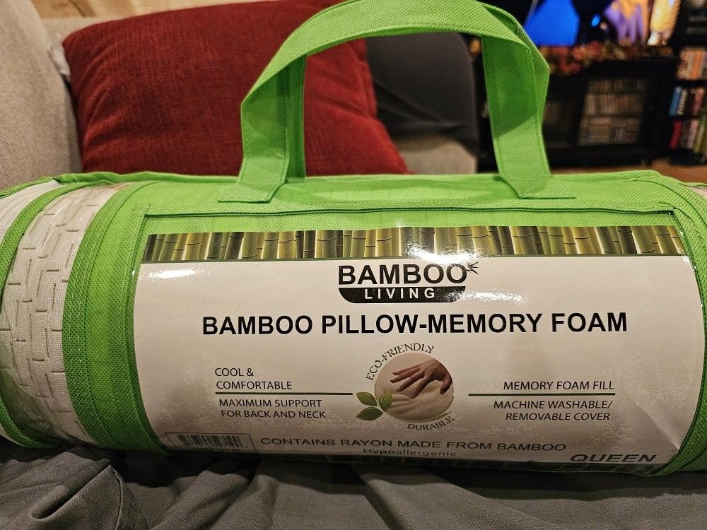 Bamboo Pillow- Memiry Foam -Queen