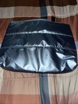 Blue Quilted Puffer Cosmetic Pouch