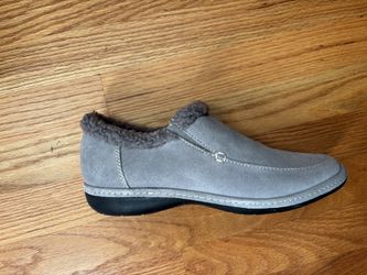 Lands' End Gray Suede Slip-On Shoes