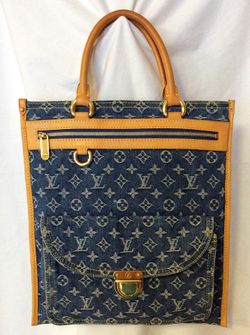Louis Vuitton Blue Monogram Denim Sac Plat Bag at 1stDibs