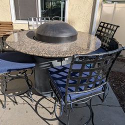 High Dining Set With Fire Table