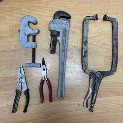 Pliers C Clamp Pipe Wrench Tube Cutter 