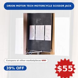 Orion Motor Tech Motorcycle Scissor Jack — 1100 lb Capacity, New