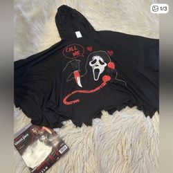 Women’s Ghost Face Poncho Costume 