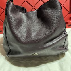 COACH EDIE SHOULDER BAG 31 IN REFINED PEBBLE LEATHER COLOR PURPLE NEW