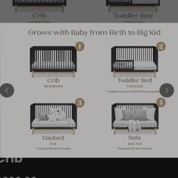 delta Black Crib With Mattress