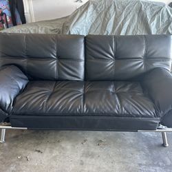 Black Leather Futon