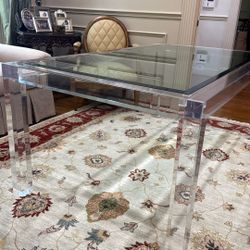 Acrylic & Glass Dining Table. 70 X 40 