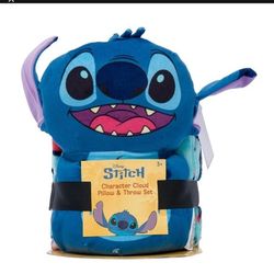 Stitch plushie and throw blanket