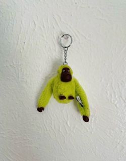 Kipling Queenie Lime Green Gorilla Keychain Ring