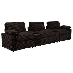 Collins Chocolate Brown 5-Piece Power Reclining Home Theater Seating