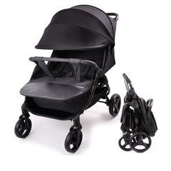 Lvvbaby Double Stroller with Adjustable Large Canopies