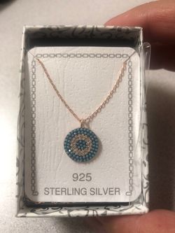 Micro pave turquoise gemstone and white topaz small pendant