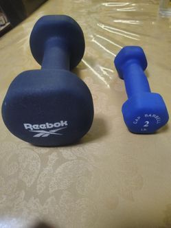 8lb reebook barbell (1) and 2lb barbell (1)