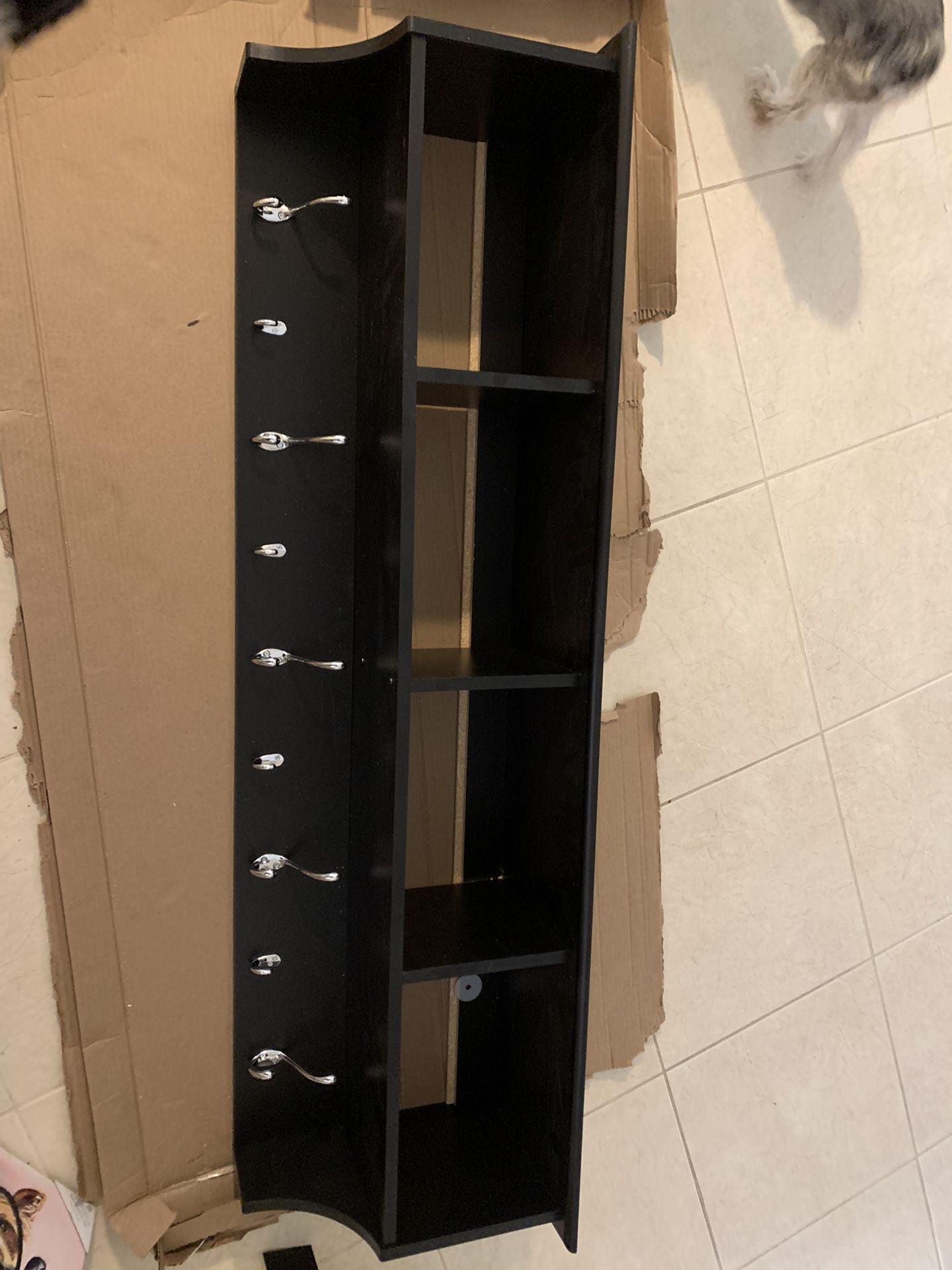 60” Black Entryway Shelf