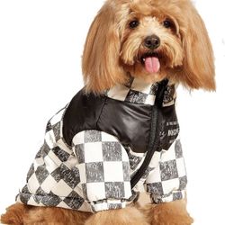 Dog Coat Black and White Plaid: Premium Reversible Waterproof Winter Jacket for Small, Medium, and Large Dogs, Stylish Cold Weather Pet Clothes with R