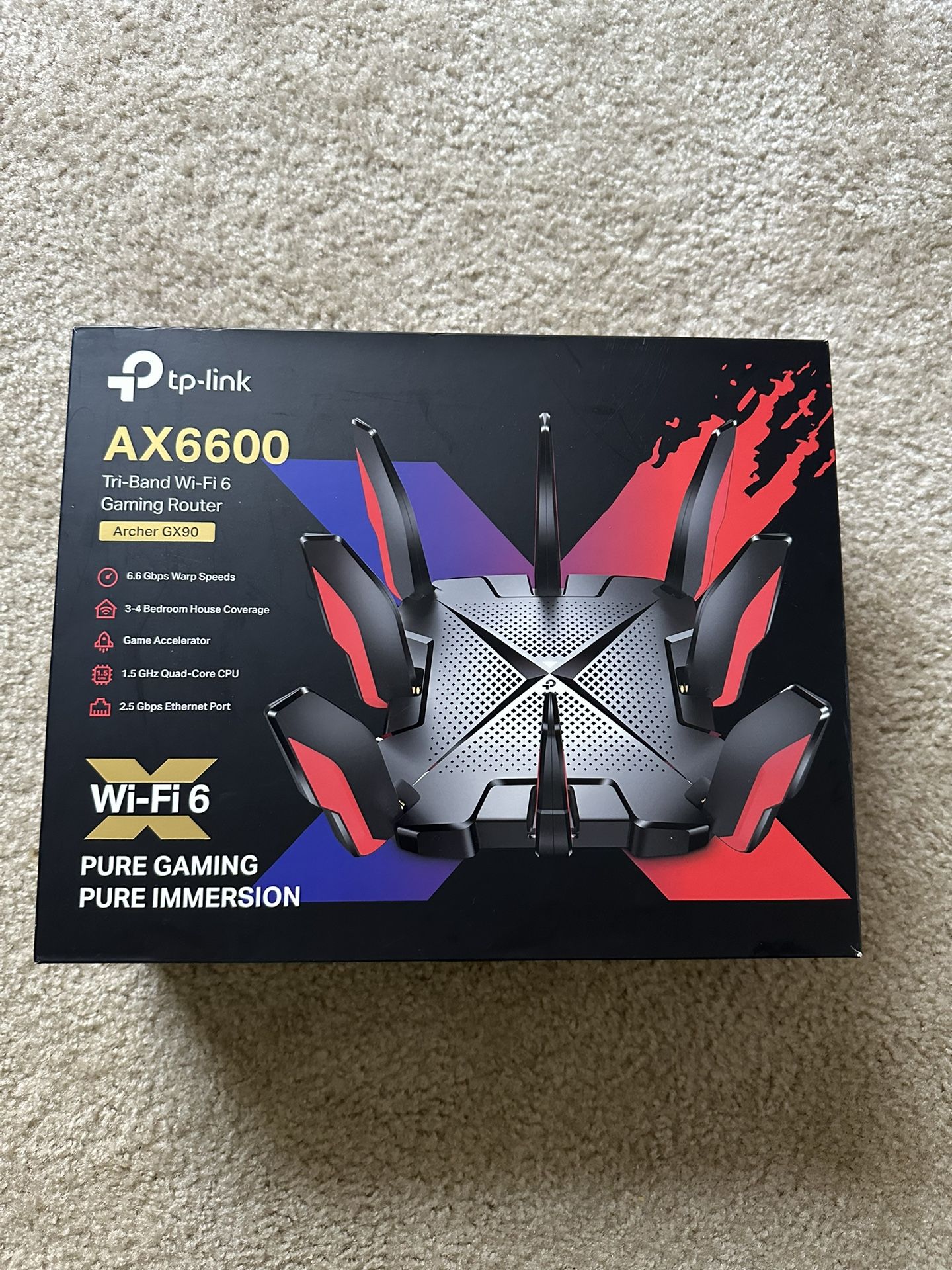 TP-Link WiFi 6 Gaming Router AX6600 Tri Band Gigabit