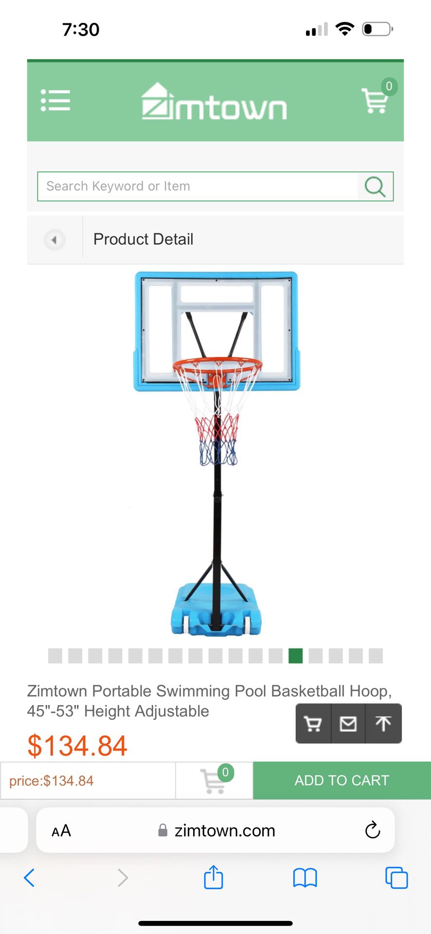 Brand New Zimtown Portable Swimming Pool Basketball Hoop