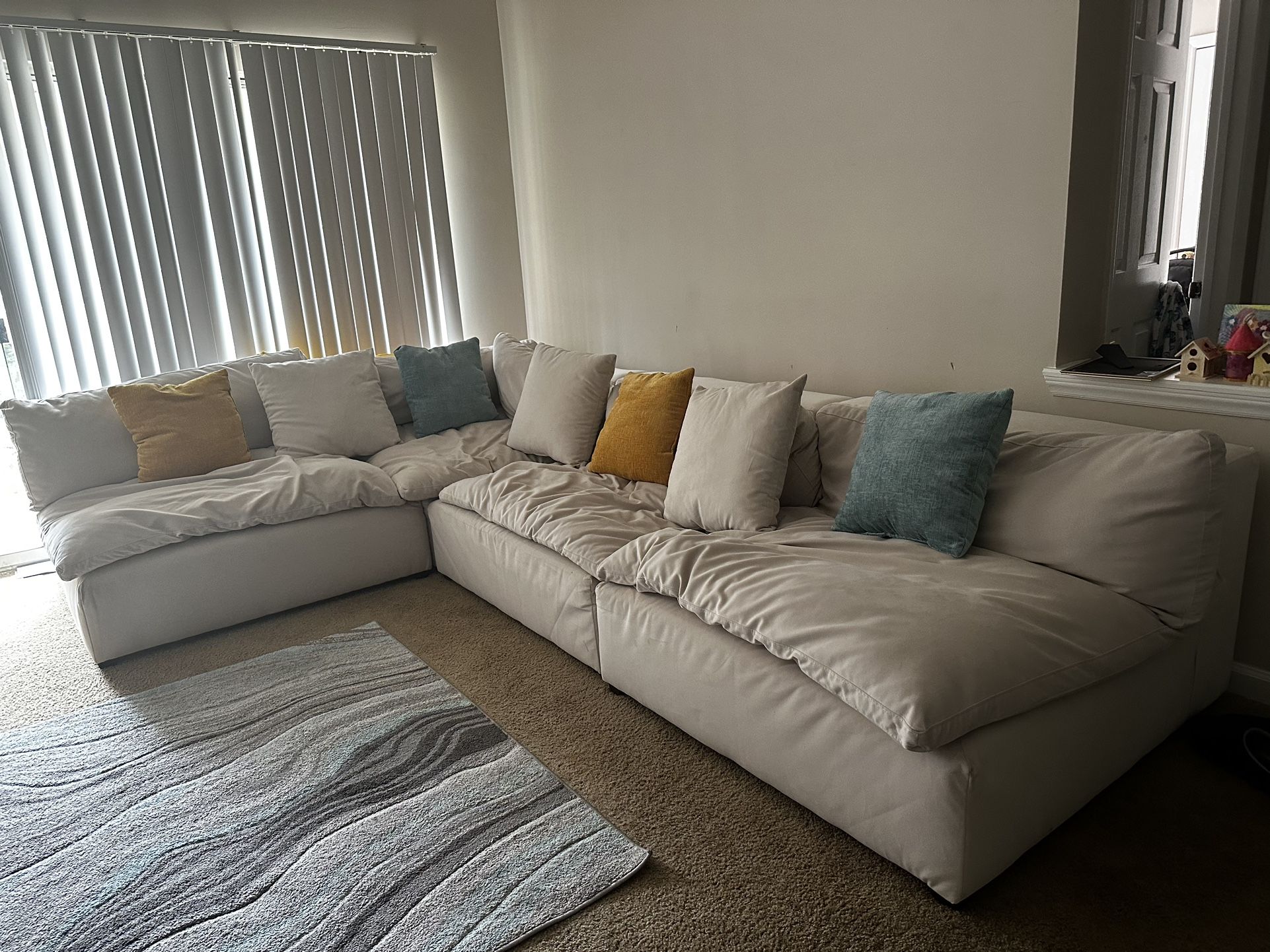Off-white/cream Color Sectional Couch