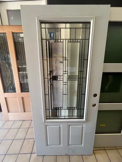 🚪 36x79 Exterior Metal Door with 3/4 Decorative Glass 🚪