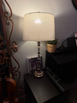 Tall Table Lamp with Ornate Bronze Base