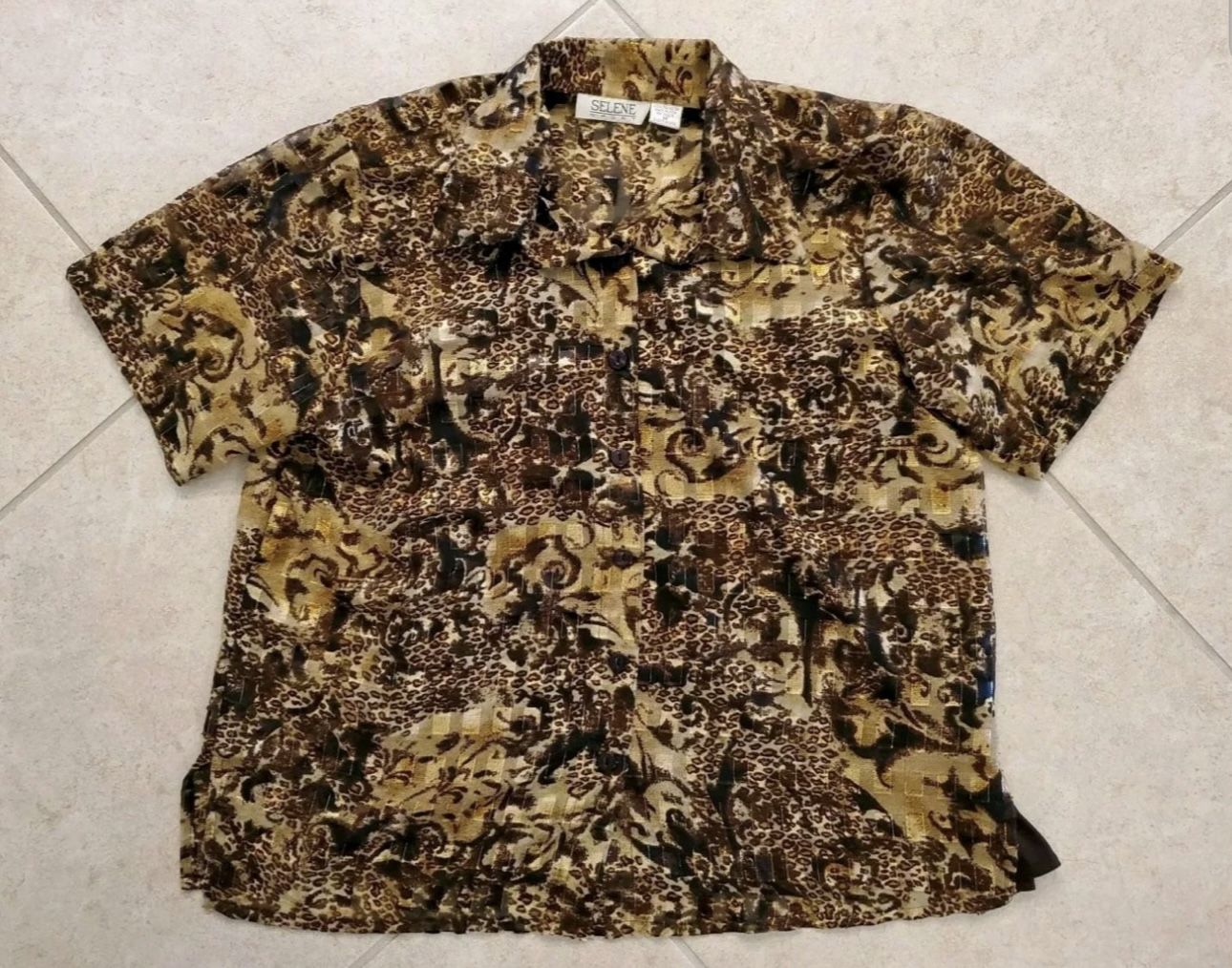 Selene Sport Shirt One Piece Shirt Size 1X Brown