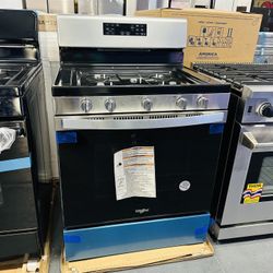 30” Whirlpool Gas Range With Airfry 5 Burner 