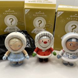 Lot Of 3 Hallmark Mystery Ornaments 