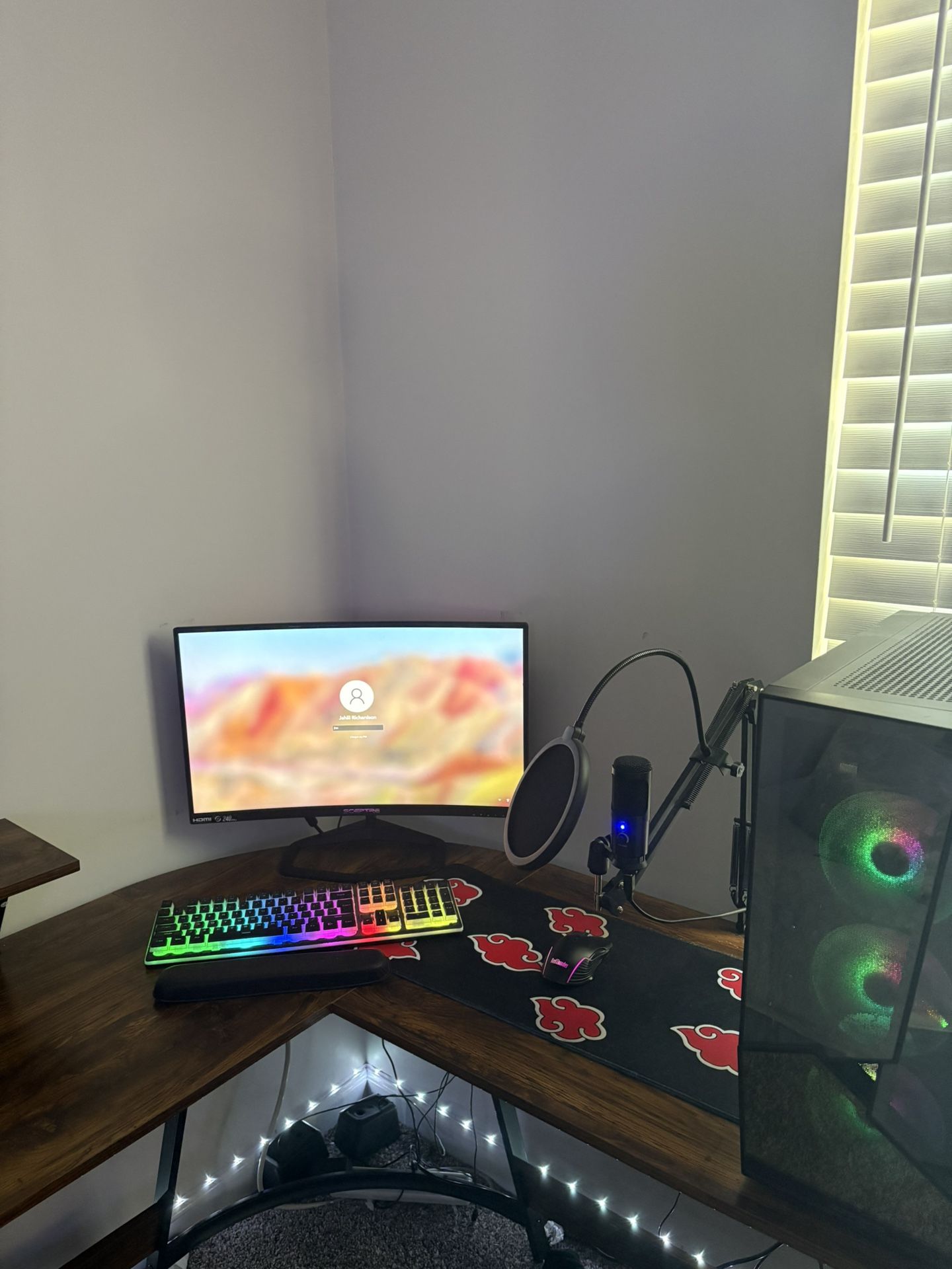 Gaming PC with monitor and Mic